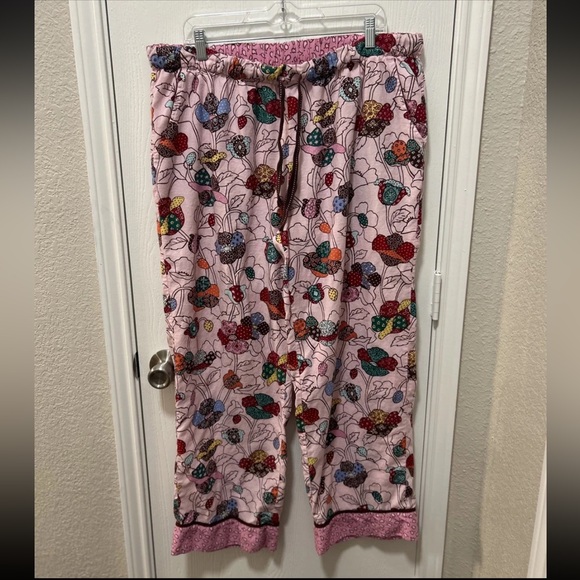 Nick & Nora Women's 100% Cotton Pink Floral Patchwork Lounge Pajamas Pants XXL - Picture 1 of 6